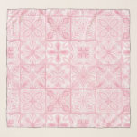 Ornate tiles in pink scarf<br><div class="desc">Hand-painted various ornate tiles with floral elements</div>