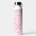 Ornate tiles in pink  water bottle<br><div class="desc">Hand-painted various ornate tiles with floral elements</div>