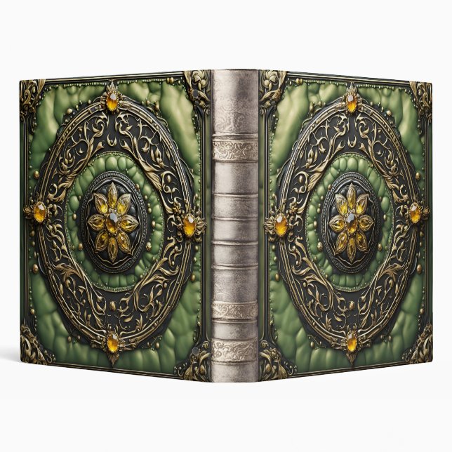 Ornate Topaz Yellow Leather Photo Album  Binder (Background)