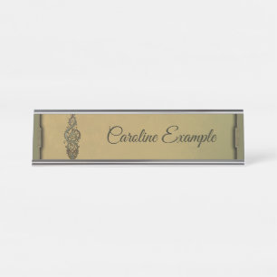Ornate Treble Clef Desk Name Plate