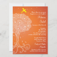 Ornate Tree of Life Orange Bat Mitzvah