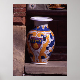 Ornate vase Gubbio Umbria Italy Poster