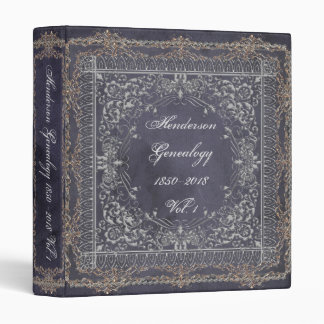 Ornate Victorian Black Grey Family Tree Genealogy Binder