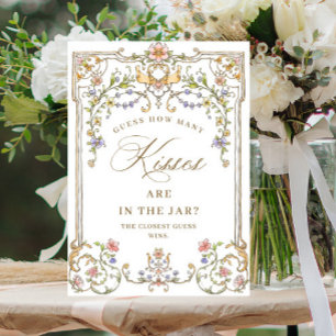 Ornate Victorian Grace Floral Bridal Shower Sign