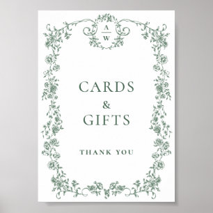 Ornate Victorian Grace Flower Cards and Gifts Poster