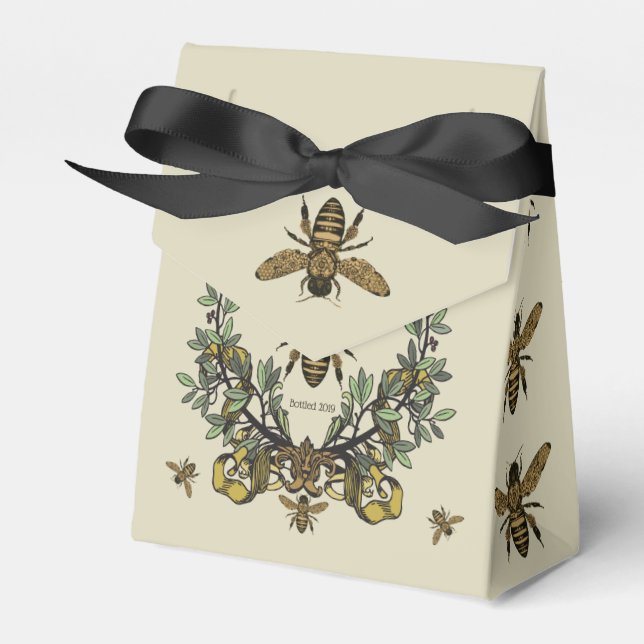 Ornate Victorian Honey Personalize Favor Box (Front Side)