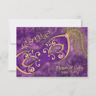 Ornate Victorian Masquerade Ball Wedding RSVP Card