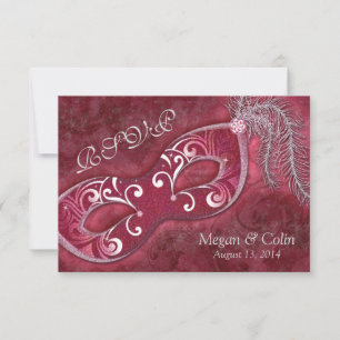 Ornate Victorian Masquerade Ball Wedding RSVP Card