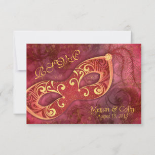 Ornate Victorian Masquerade Ball Wedding RSVP Card