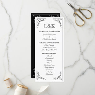 Ornate vintage border wedding ceremony program