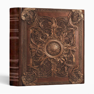Ornate Vintage Brown Leather Book of Shadows Binder