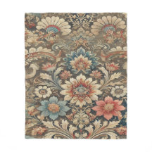  Ornate Vintage Floral Brocade in Warm Earthy Tone