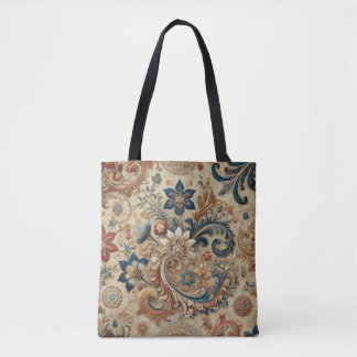 Ornate Vintage Floral Brocade Pattern 2 Tote Bag