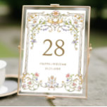 Ornate Vintage Frame Bohemian Flowers Wedding Table Number<br><div class="desc">For further customization,  please click the "Personalize this template",  then "Edit using Design Tool". Stylish editable easy to use wedding templates,  more items available in the store (invitations,  rsvp,  thank you cards,  stationery & decor). If you need help or matching items,  please contact me.</div>