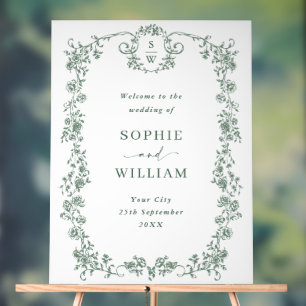 Ornate Vintage Frame Bohemian WELCOME Wedding Acrylic Sign
