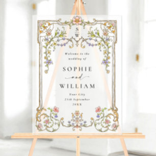 Ornate Vintage Frame Bohemian WELCOME Wedding Acrylic Sign
