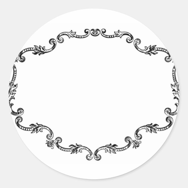 Ornate Vintage Frame Classic Round Sticker (Front)
