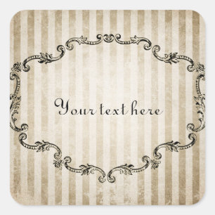 Ornate Vintage Frame Customizable Square Sticker
