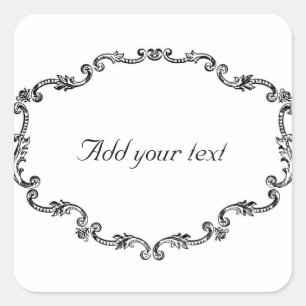 Ornate Vintage Frame Customizable Square Sticker