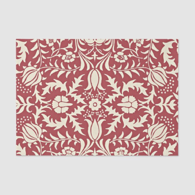 Ornate vintage pattern, dark red, tissue paper (Front)
