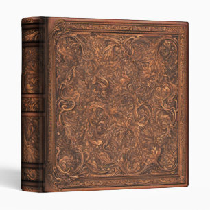 Ornate Vintage Tooled Leather Mediaeval Binder