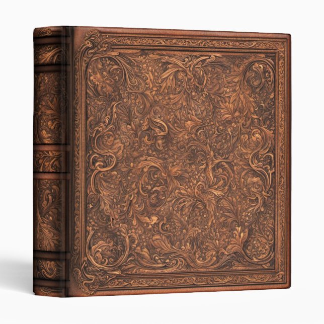 Ornate Vintage Tooled Leather Mediaeval Binder (Front/Spine)