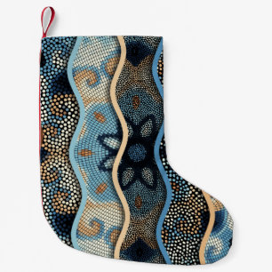 Ornate Waves: Mosaic Tile Texture. Small Christmas Stocking
