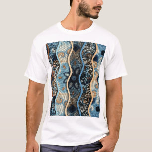 Ornate Waves: Mosaic Tile Texture. T-Shirt