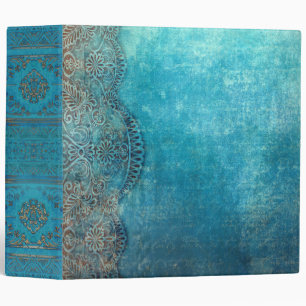 Ornate Weathered Blue Old Book Binder