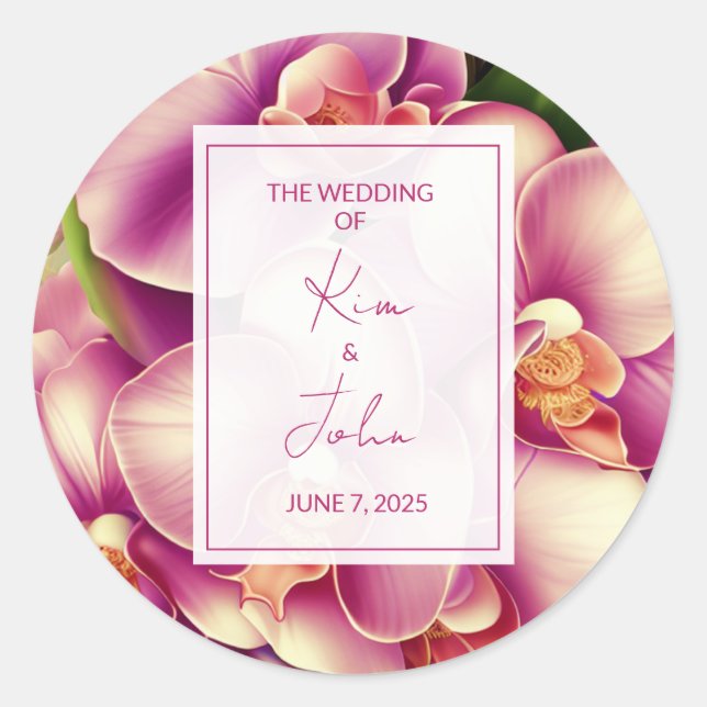 Ornate Wedding   Classic Round Sticker (Front)