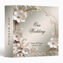 Ornate White Floral Frame Album Binder