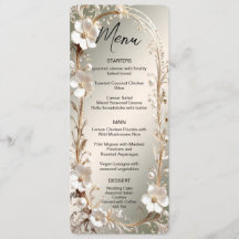 Ornate White Floral Frame Menu