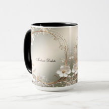 Ornate White Floral Mug