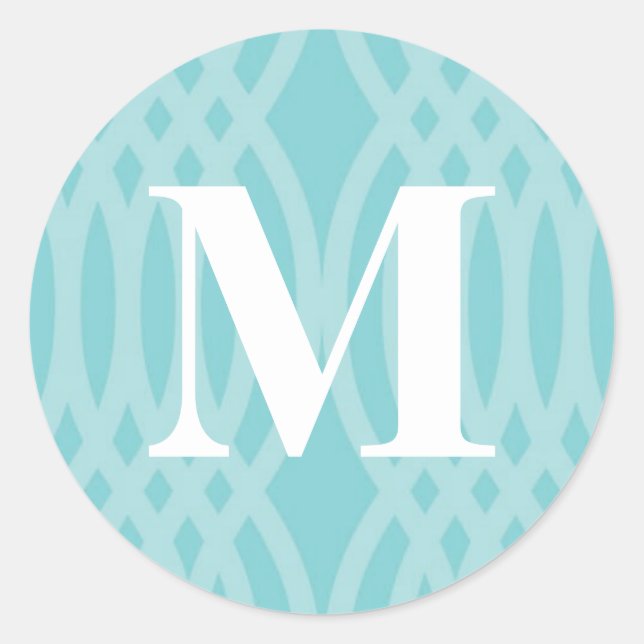Ornate Woven Monogram - Letter M Classic Round Sticker (Front)