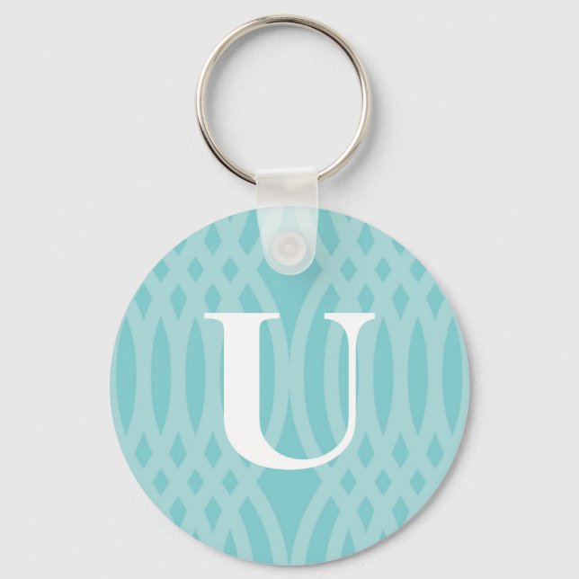 Ornate Woven Monogram - Letter U Keychain (Front)