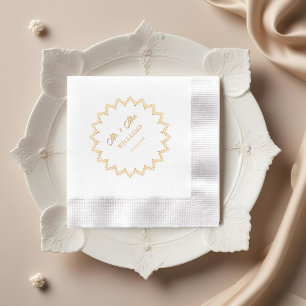 Ornate Wreath Wedding Custom Foil Napkins