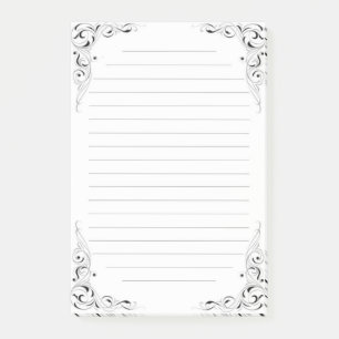 Ornately framed and lined Post-it notes