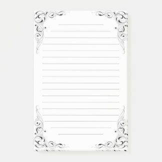 Ornately framed and lined Post-it notes