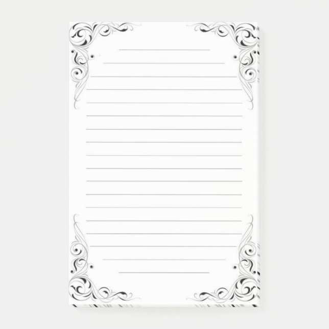 Ornately framed and lined Post-it notes (Front)