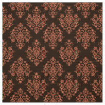 Orné baroque brun tissu damassé