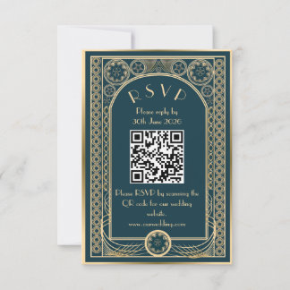 Orné Or - Carte d'enclos de mariage