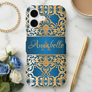Orné Vintage brillant or et bleu bijou personnalis