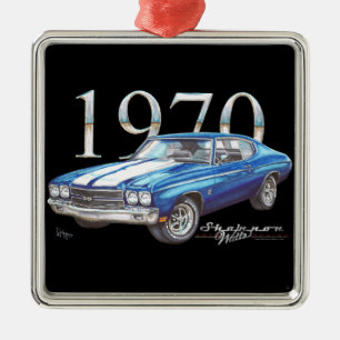 Ornement 1970 superbe de Noël de sport de Chevy