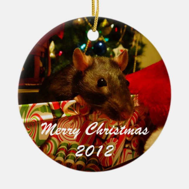Ornement 2012 de rat de Noël (Devant)