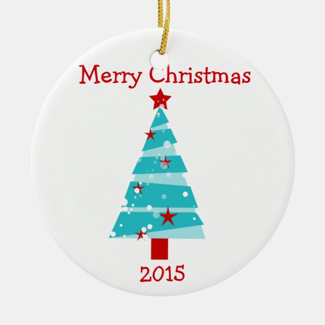 Ornement 2015 d'arbre de Joyeux Noël (Devant)