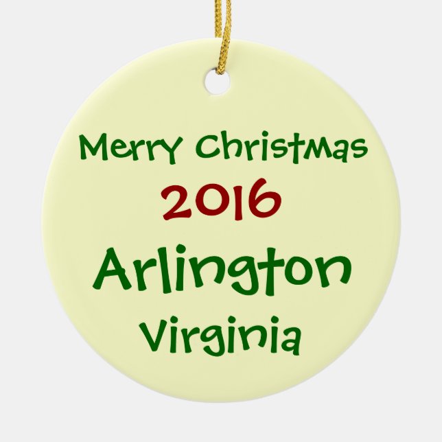 ORNEMENT 2016 DE JOYEUX NOËL D'ARLINGTON LA (Devant)