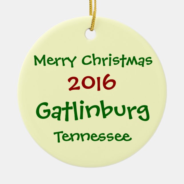 ORNEMENT 2016 de JOYEUX NOËL de Gatlinburg (Devant)