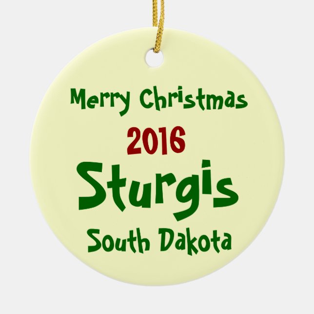 ORNEMENT 2016 de JOYEUX NOËL de Sturgis le Dakota (Devant)
