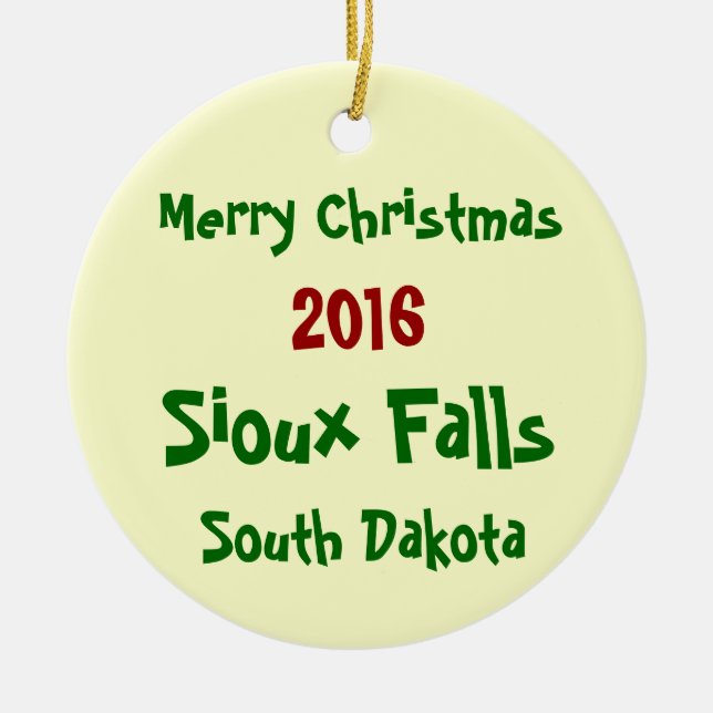 ORNEMENT 2016 de NOËL de Sioux Falls le Dakota du (Devant)