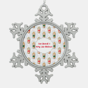 Ornement à motif de flocon de neige Ogee Latte de 